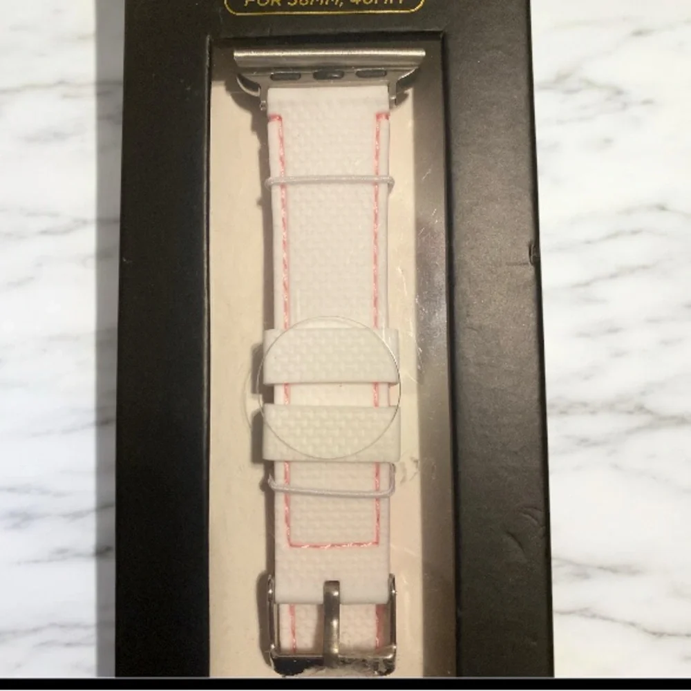 White and Pink Watch Band for Apple Watch
